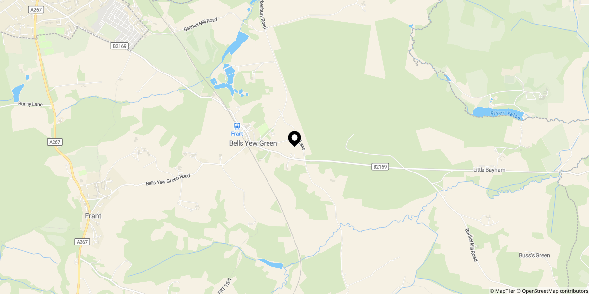 Approximate location of Ivy Lane, Bells Yew Green, Tunbridge Wells, TN3 9BX