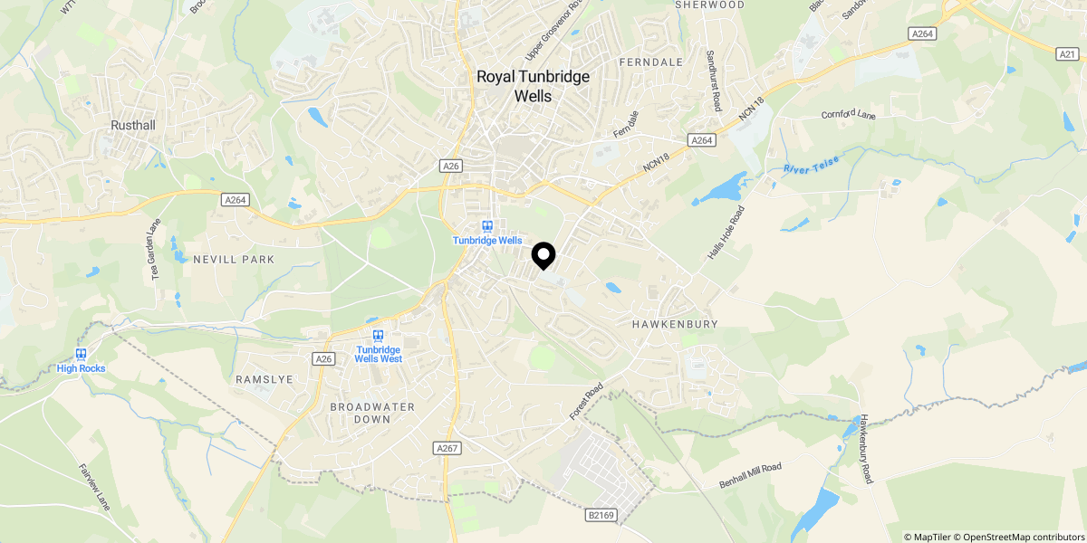 Approximate location of Farmcombe Road, Tunbridge Wells, TN2 5DE