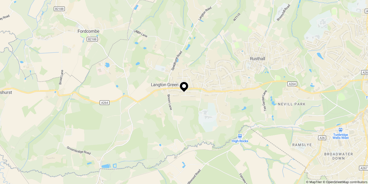 Approximate location of Langton Road, Langton Green, Tunbridge Wells, TN3 0ET