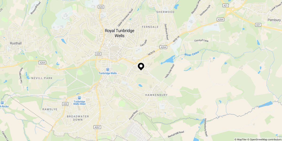 Approximate location of George Street, Tunbridge Wells, TN2 4SR