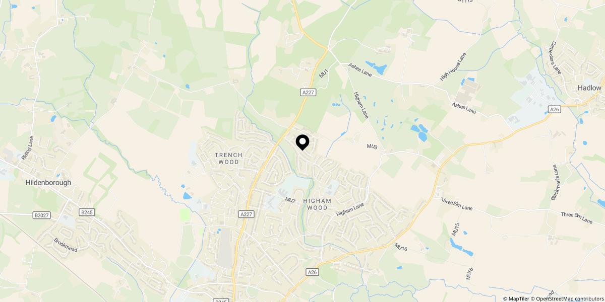 Approximate location of Shipbourne Road, Tonbridge, TN10 3RT