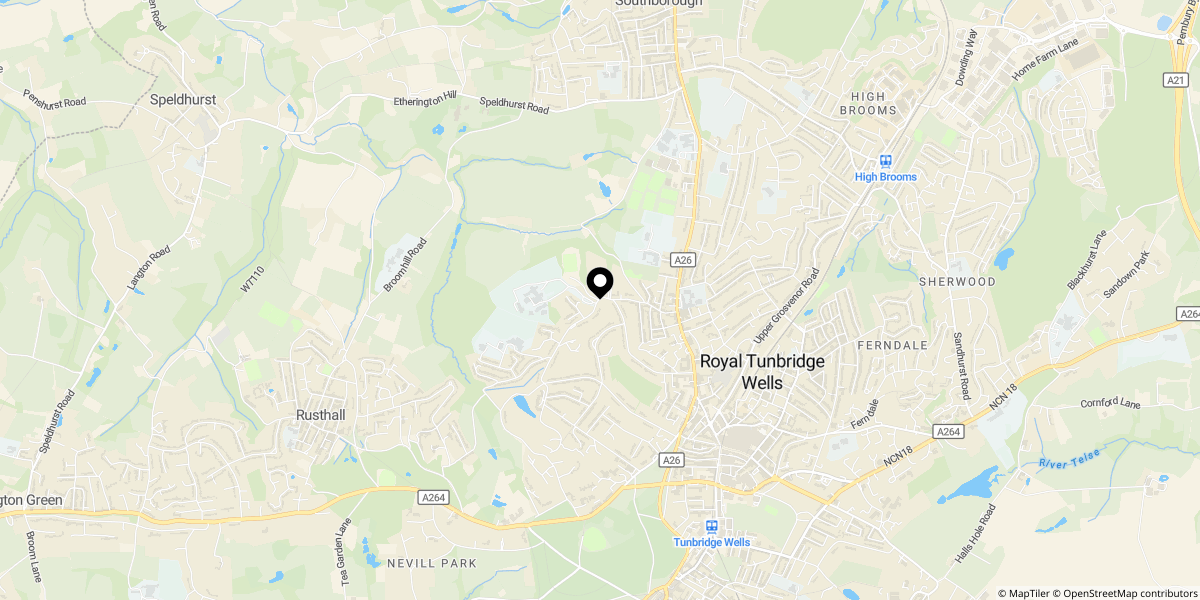 Approximate location of Culverden Down, Tunbridge Wells, TN4 9SF