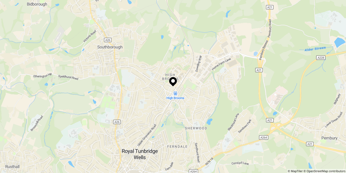 Approximate location of Welbeck Avenue, Tunbridge Wells, TN4 9BD